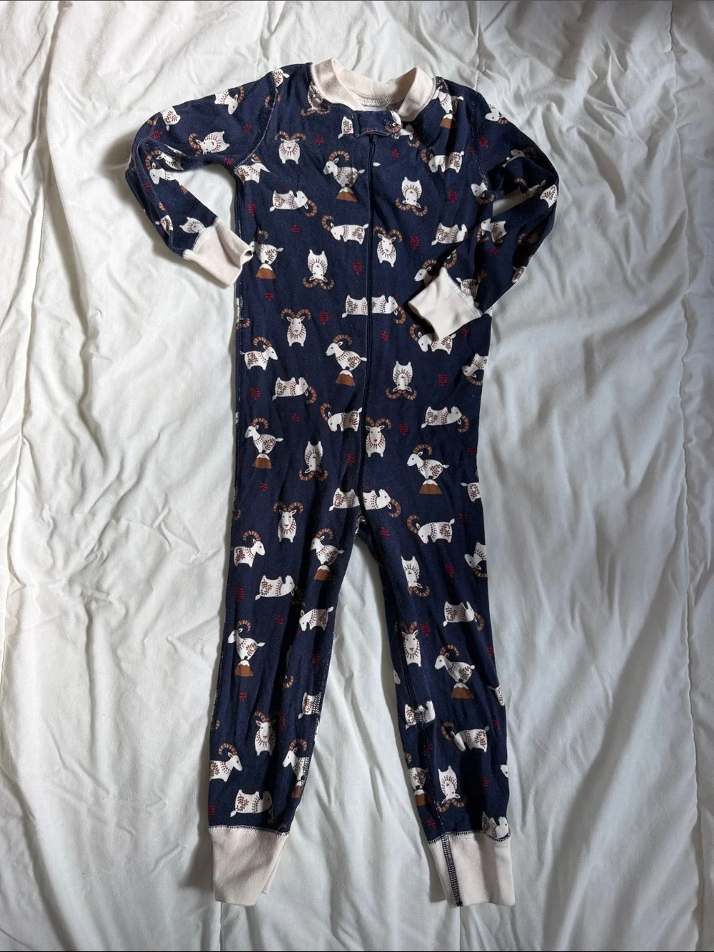 Hanna Andersson Navy Footed One-Piece with Dog Print